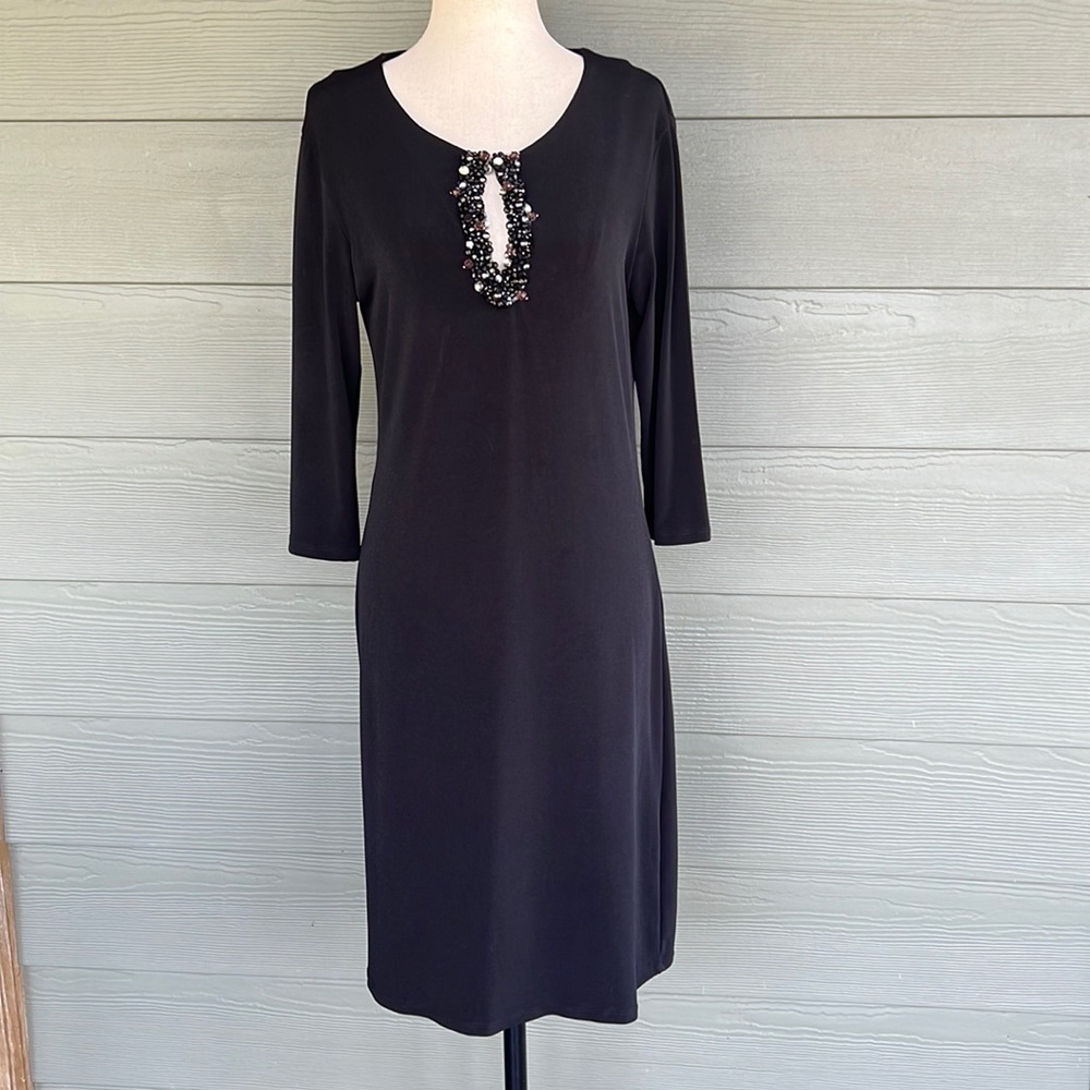 Julian Chang “Teddy Dress” with Beaded Keyhole Front